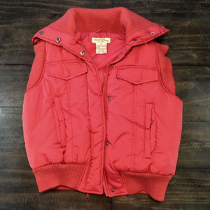 Retro Rust Cropped Puffy Vest